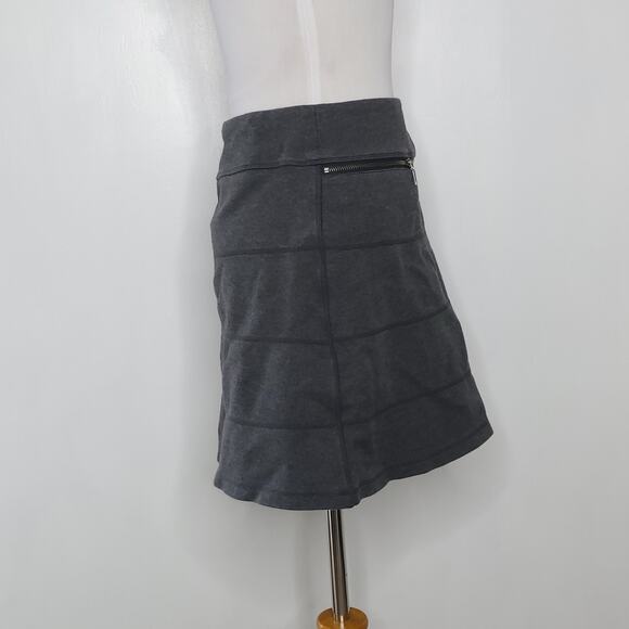 Athleta Strata Skirt A-Line Gray Cotton Zip Pockets Elastic Waist XS - Picture 3 of 12